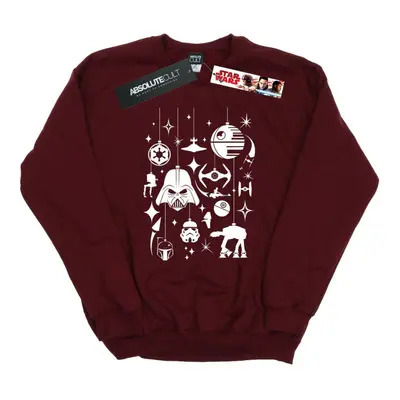 (S, Burgundy) Star Wars Mens Christmas Decorations Sweatshirt