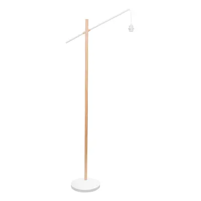 ValueLights Adrianna White and Natural Wood Hanging Floor Lamp Base