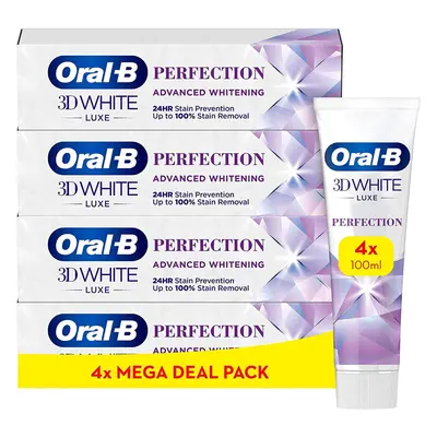 Oral-B 3DWhite Luxe Perfection Whitening Toothpaste x ml, Pack of Tubes of ml, Shipped In Eco-Fr