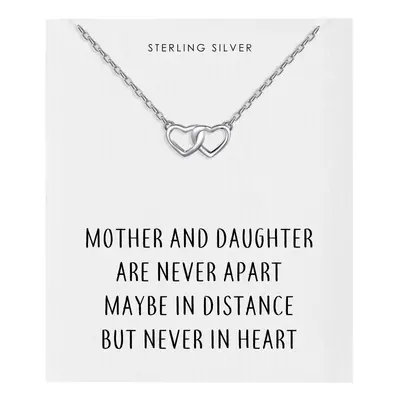 Sterling Silver Mother and Daughter Quote Heart Link Necklace