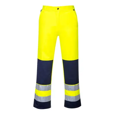 (M R, Yellow/Navy) Portwest Mens Seville Contrast Hi-Vis Work Trousers