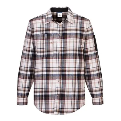 (XXL, Brown) Portwest Mens Checked Work Shirt