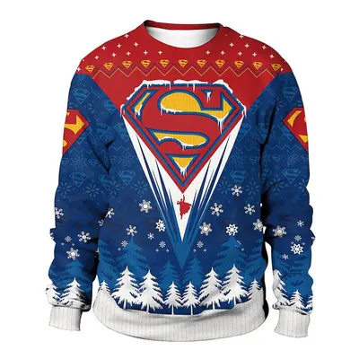 (Superman Christmas Jumper For Men Or Women Knitted Superhero Gift) Superman Christmas Jumper Fo