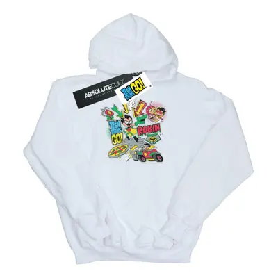 (XXL, White) DC Comics Mens Teen Titans Go Robin Montage Hoodie