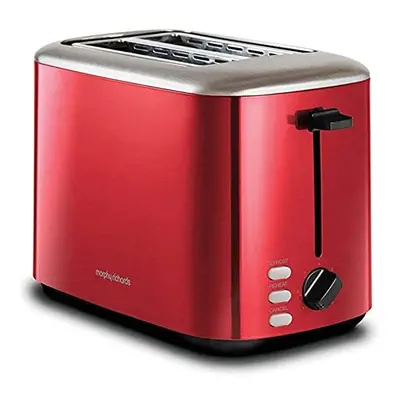 Morphy Richards Equip Red Slice Toaster - Defrost And Reheat Settings - Slot - Stainless Steel