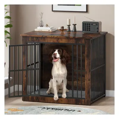 Hello-5ive Large Dog Crate Furniture, Wooden Dog Cage with Double Doors