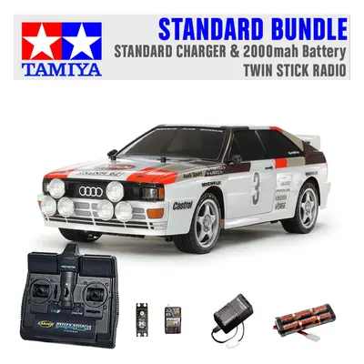 TAMIYA RC Audi Quattro A2 Rally (TT-02) 1:10 Standard Stick Radio Bundle