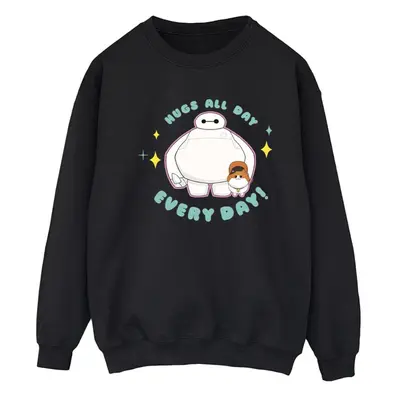 (S, Black) Disney Womens/Ladies Big Hero Baymax Hugs Everyday Sweatshirt