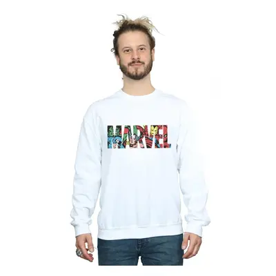 (S, White) Marvel Comics Mens Infill Logo Sweatshirt