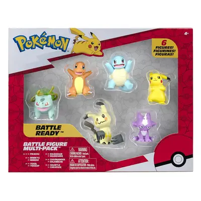 Pokemon PKW2684 Battle Figure Pack-Features 2-Inch Pikachu, Squirtle, Charmander, Bulbasaur, Mim