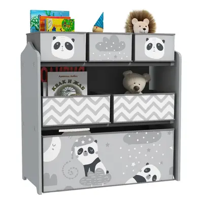 ZONEKIZ Kids Storage Unit with Boxes, Toy Storage Organiser, Grey