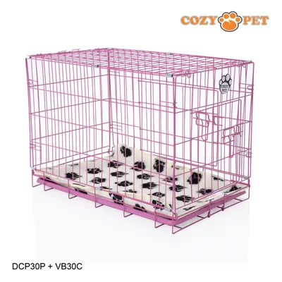 Dog Cage Pink 30'' by Cozy Pet Puppy Crate Pen Inc Vet Bed DCP30P + VB30C