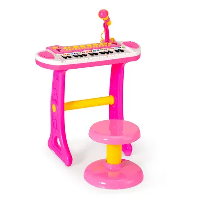 31-Key Kids Electronic Keyboard Toy w/ Stool Microphone Record Gift 3+