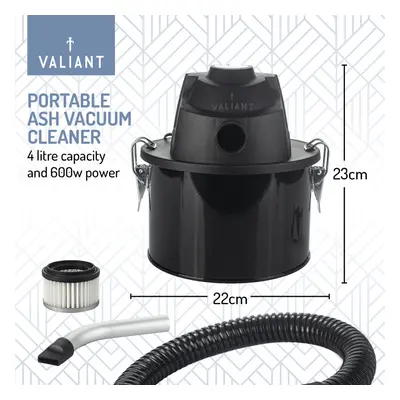 Valiant Portable Ash Vacuum Cleaner - 600W with Litre Capacity