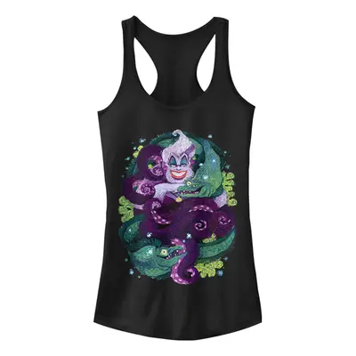 Disney Women's Villains Starry SEAS Junior's Racerback Tank Top Black