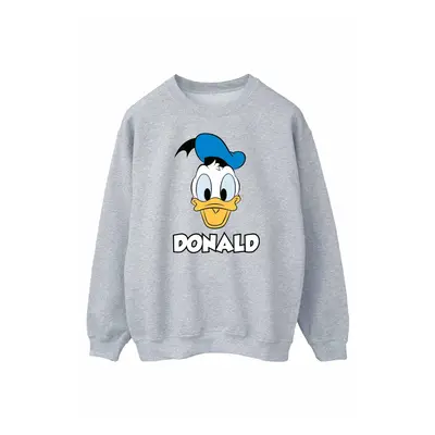 (3XL, Sports Grey) Disney Mens Donald Duck Face Sweatshirt