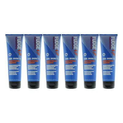 6x Fudge 250ml Blue Toning Shampoo - Erases Red & Orange from Cool Brunette Hair