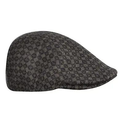 (L) KANGOL Jacquard Ivy Cap Driving Wool Blend Hat - Tic Tac Jac Dark Flannel