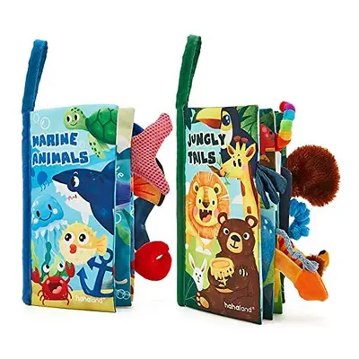 hahaland Pcs Baby Books Toys Months Touch Feel Activity Soft Book with Squeaker, Crinkle Paper N