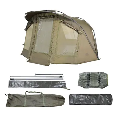 CARPZILLA Fishing Bivvy Man Waterproof Camping Tent Shelter Door Windows Green