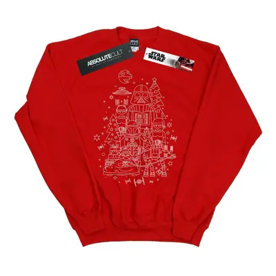 (S, Red) Star Wars Womens/Ladies Empire Christmas Sweatshirt