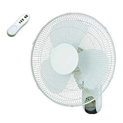 White Oscillating Speed 16" Wall Mounted Home Office 40W Fan Remote