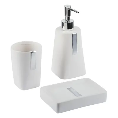 3-Piece Bathroom Accessories Set SONANA Ceramic Light Beige