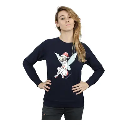 (L, Navy Blue) Disney Womens/Ladies Tinkerbell Christmas Fairy Sweatshirt