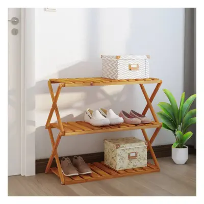 vidaXL 3-Tier Folding Shelf Brown 70x31x63 cm Solid Wood Acacia