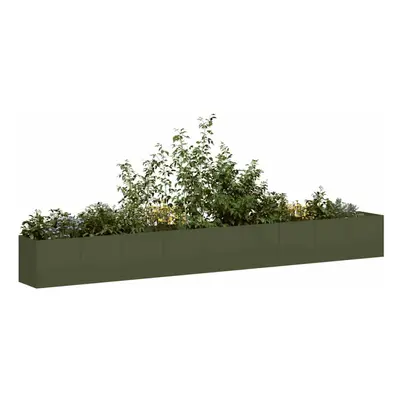 vidaXL Planter Olive Green 360x40x40 cm Cold-rolled Steel plant pot