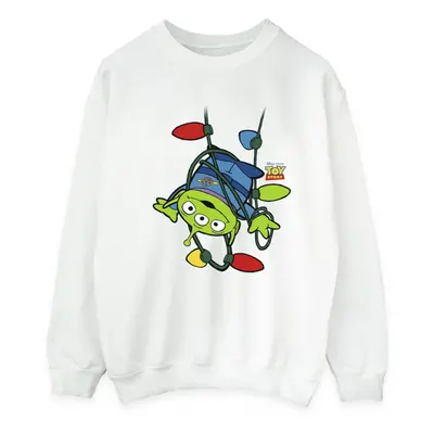 (4XL, White) Disney Mens Toy Story Christmas Lights Aliens Sweatshirt