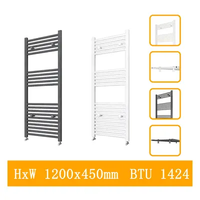 (white, 1200x450mm) Stylish Straight Towel Rail HeatingTowel Radiator