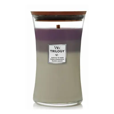 WoodWick Large Hourglass Candle Amethyst Sky - Premium Soy Blend Wax Pluswick Innovation Wood Wi