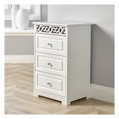 White Wooden Drawer Chest Storage Unit Bedroom Organiser Bedside Tallboy