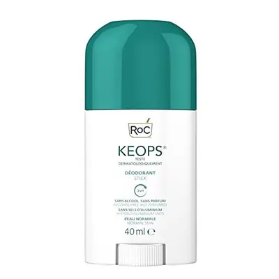 RoC - KEOPS Deodorant Stick - Hours Efficacy - Free of Alcohol, Fragrance and Aluminium Salts - 