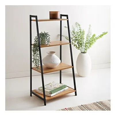 4 Tier Ladder Shelf Shelving Unit Narrow Bookcase Free Standing