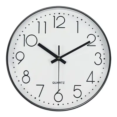 (White- black border) 12inch DIY Wall Clock Silent Quartz Wall Night Clocks Multicolor Optional