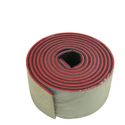 (Dark Gray Red) 2400x58x5mm Soft Plastic Wood Non-slip Anti-collision Self-adhesive Eva Boat Sid