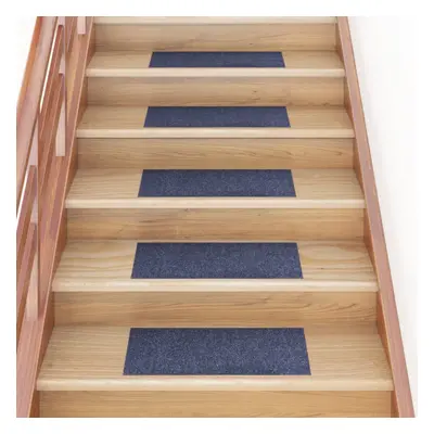 vidaXL 15x Self-adhesive Stair Mats Rectangular Grey Blue Home Stair Protector