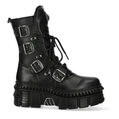 (36) NEW WALL373-S6 Unisex Metallic Black Gothic Boot