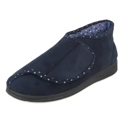 (UK 5, Navy (Blue)) Ladies Padders Wide Fitting Boot Style Slippers Cherish - EE Fit