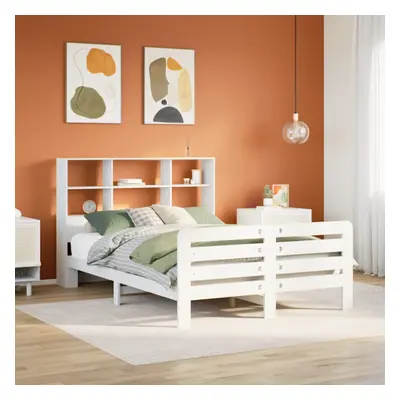 vidaXL Bed Frame without Mattress White 150x200 cm King Size Solid Wood Pine