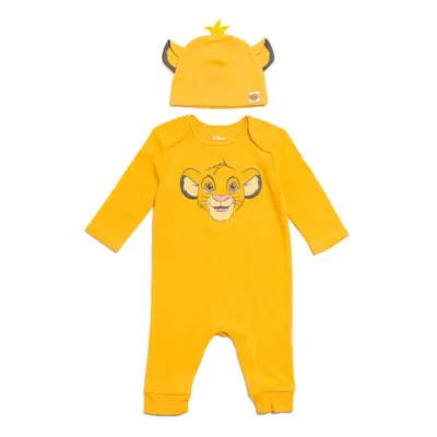 Disney Lion King Simba Infant Baby Boys Snap Cosplay Coverall and Hat