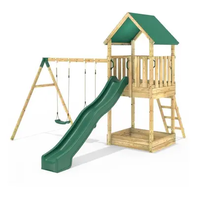 (Swing Haldon) Rebo Modular Wooden Climbing Frame Adventure Playset