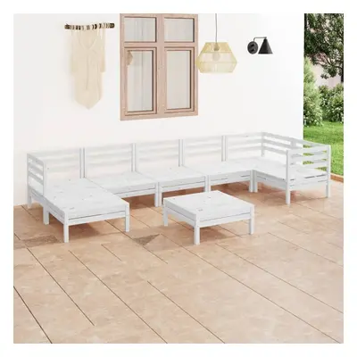 vidaXL Garden Lounge Set Outdoor Lounge Set Piece Solid Wood Pine White