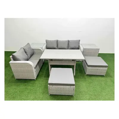 Fimous Seater PE Rattan Wicker Garden Furniture Patio Conservatory Sofa Set with Seater Sofa Lov