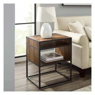 (Dark Walnut) 51cm Open Shelf Storage Sofa Side End Night Table