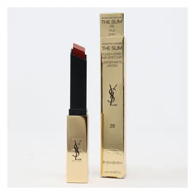 (28 True Chili) Yves Saint Laurent The Slim Matte Lipstick .08oz New In Box