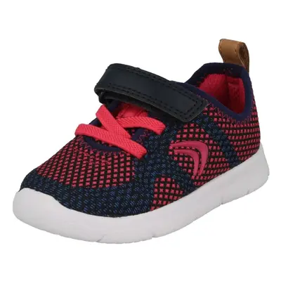 (UK 5.5 Infant, Navy/Raspberry (Pink)) Childrens Unisex Clarks Lightweight Trainers Ath Flux - F