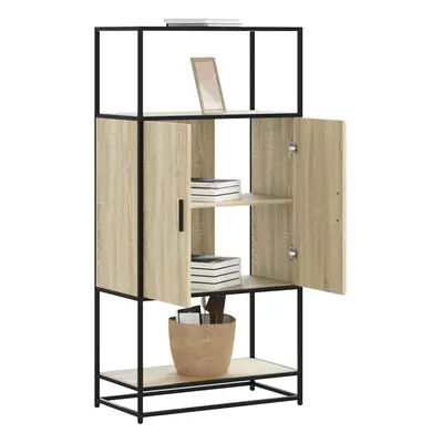 vidaXL Highboard Sonoma Oak 68x35x139 cm Engineered Wood and Metal